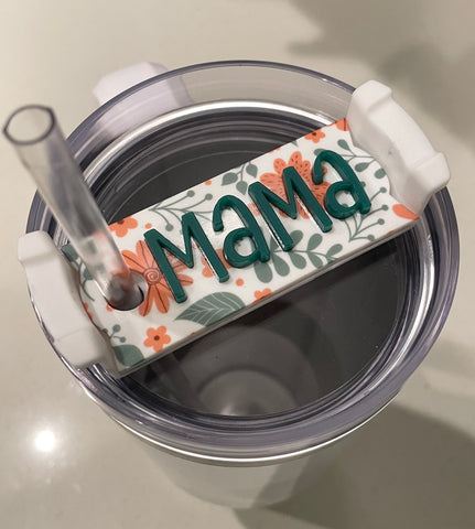 Mama floral cup topper