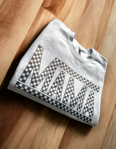 Checkered mama crewneck