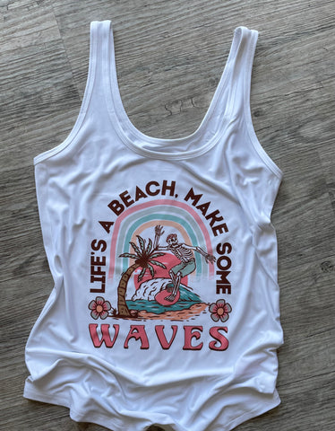 Life’s a beach fitted tank