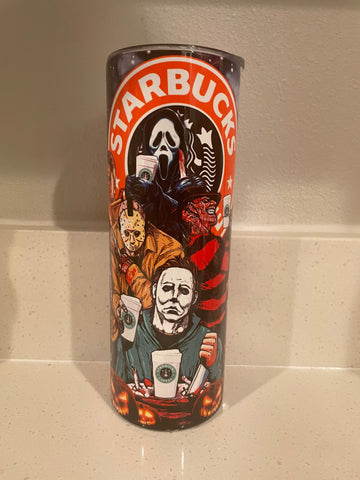 Horror character coffee tumbler